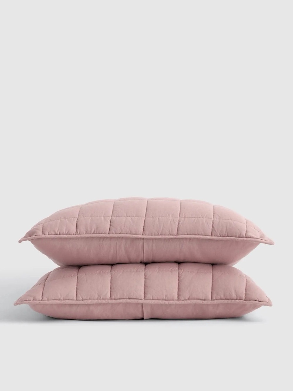 Quince European Linen Box Quilt Sham Set- Dusty Mauve